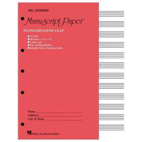 HAL LEONARD Loose Leaf Manuscript Pages (Pink Cover), 12 Staves/48 Pages Blank Partiture